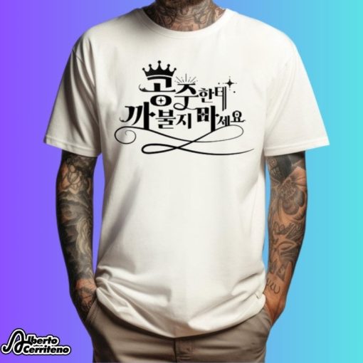 Jin Wearing A That Says “Don't Mess With The Princess” Run Jin Shirt