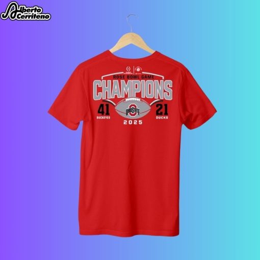 Ohio State Buckeyes College Football Playoff 2025 Rose Bowl Champions Victory Ahead Shirt
