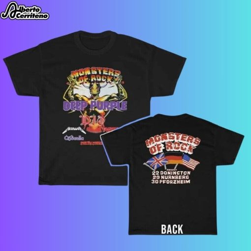 Monsters of Rock 1987 Deep Purple, DIO, Metallica, Ratt, Cinderella, Helloween & Pretty Maids Event Shirt