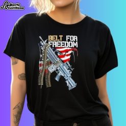 Belt For Freedom Gun Usa Flag Shirt