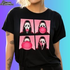 Ghostface Bubble Pink Gum Halloween Shirt