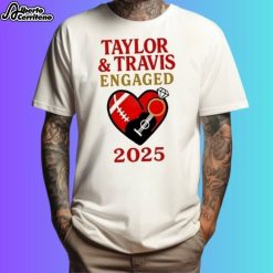 Taylor And Travis Kelce Engagement 2025 Heart Shirt